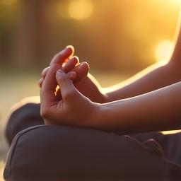 Persona in meditazione durante un ritiro